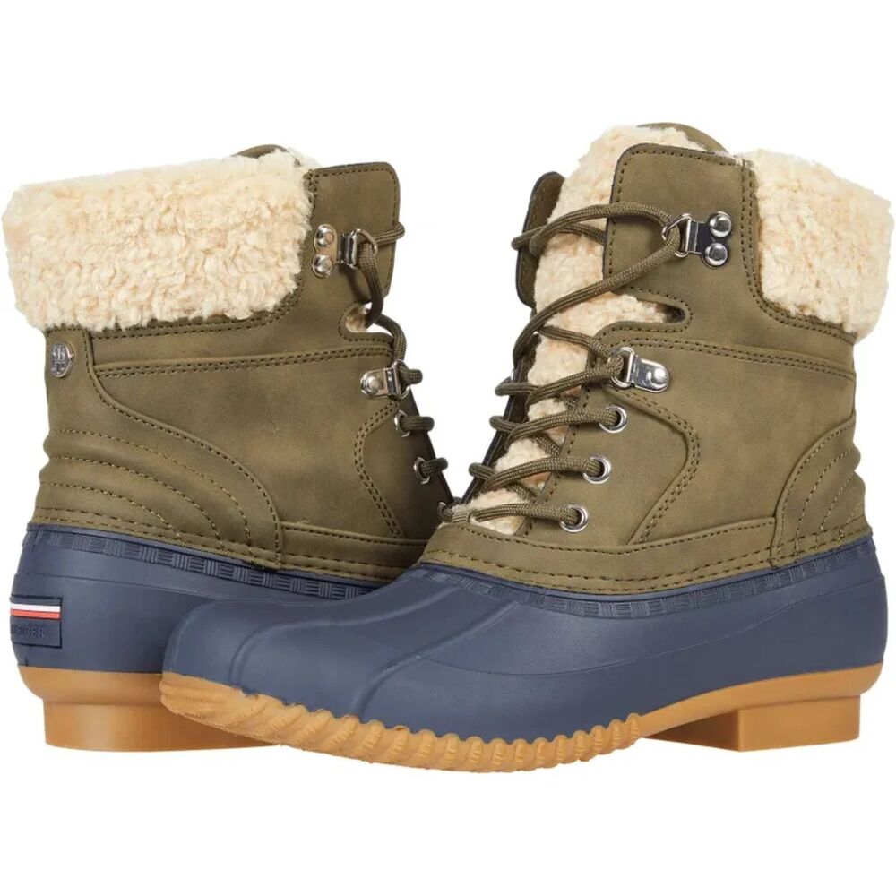 Tommy Hilfiger Women's Rainah Duck Boots – Marine/Ivy Green Size 9W